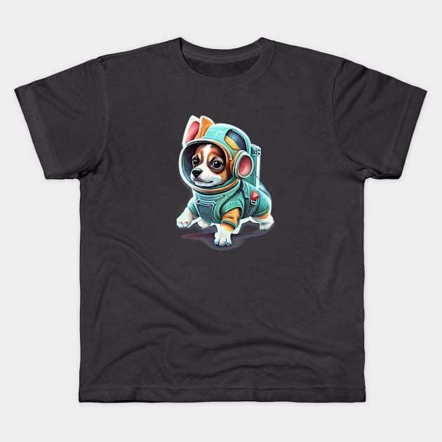 Chi the Chihuahua in space 1 Kids T-Shirt by Dpe1974